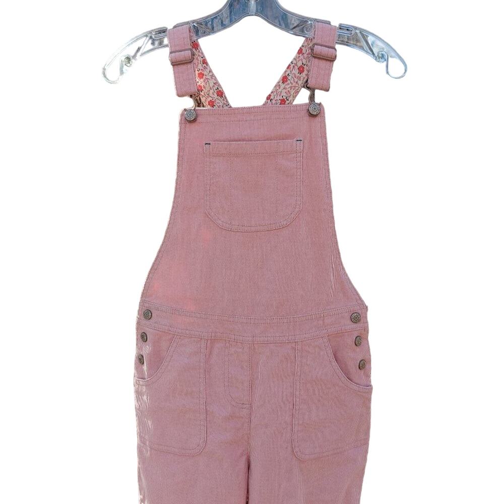 Mini Boden stretch cotton corduroy floral lined overalls